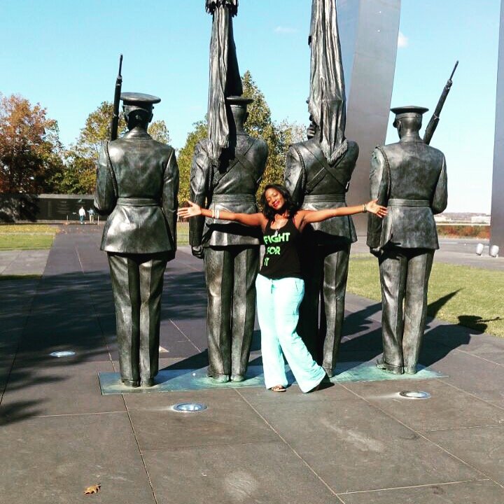 Loreta Waziri visiting a military memorial